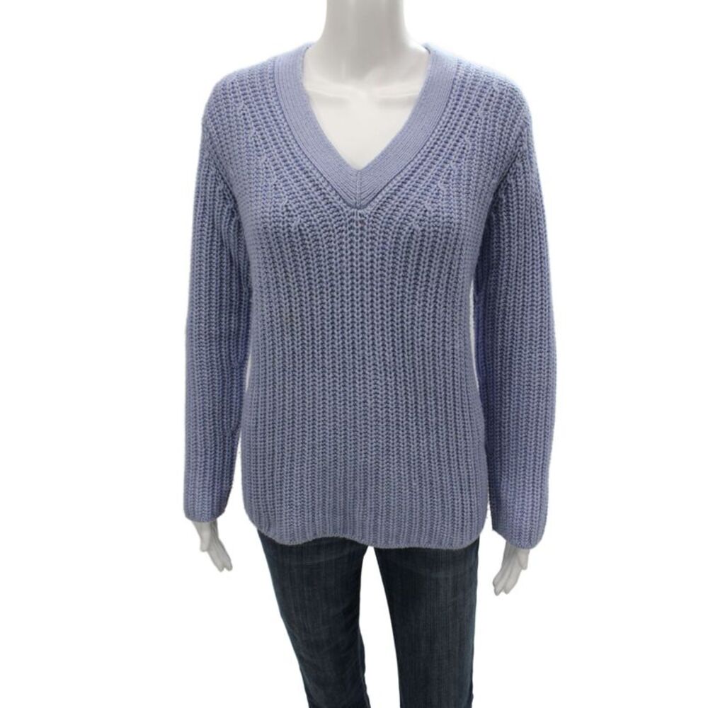 Vince Unisex Pullover Sweater Light Blue V Neck Wool Cashmere Size S